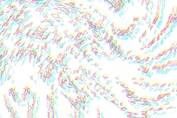 A colorful abstract painting with a lot of triangles and squares. The painting is full of different colors and shapes, creating a dynamic and energetic feel