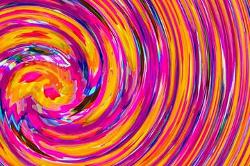 Obraz premium A colorful swirl of paint with a pink and orange hue. The swirl is very abstract and has a lot of different colors