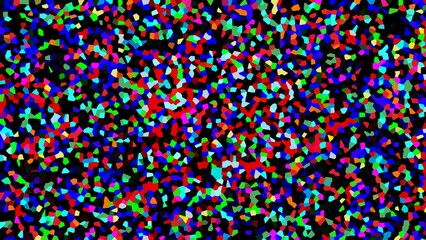 A colorful image of many different colored dots. The image is a mix of red, blue, green, and yellow. The colors are scattered all over the image, creating a vibrant and lively atmosphere