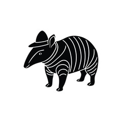 tapir with hat silhouette
