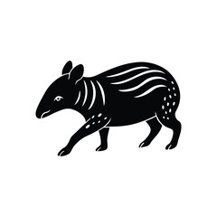 tapir child running silhouette
