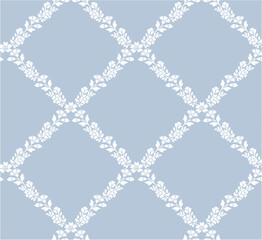 Diamond floral pattern, Floral tile patten, boho floral vintage flower block print © Pattern-Design
