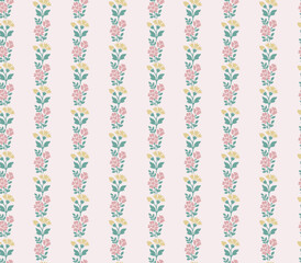 Floral stripe pattern boho flower repeat vintage flower design stripe flower small flower ditsy floral repeat vector file