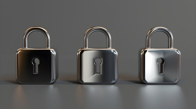 three simple padlocks