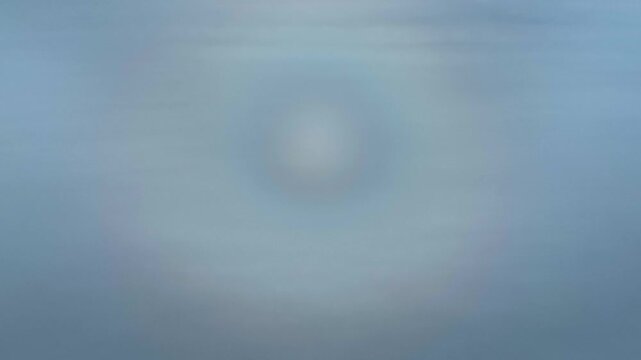 Closer look at rare weather phenomenon ringed glory on the surface of the fog. Saaremaa, Estonia.