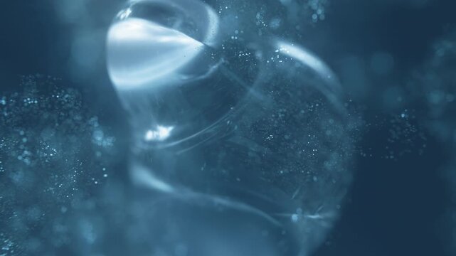 Macro Close-Up of Abstract Liquid Hydrogen in Microscopic Selective Focus