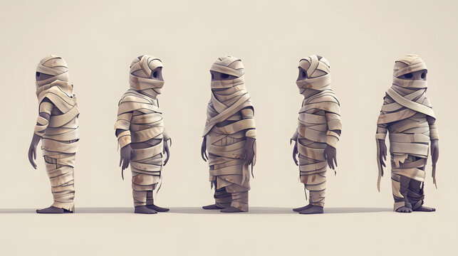 Cute Mummies standing still