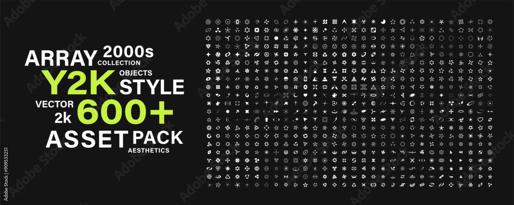 Poster y2k design elements collection. retrofuturistic objects asset. y2k style shapes set. retro futuristi