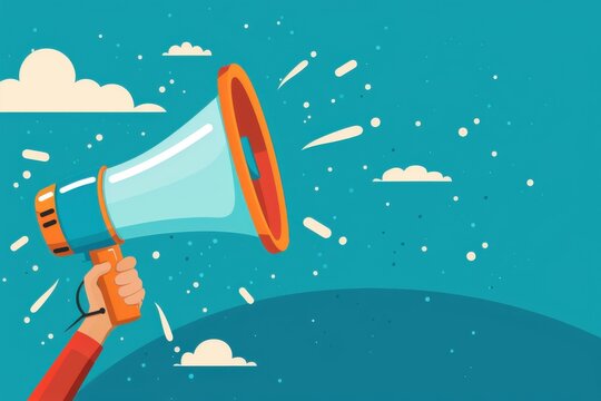 Shout Out. Megaphone Communication for Business and Marketing Concept