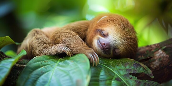 baby sloth sleeping