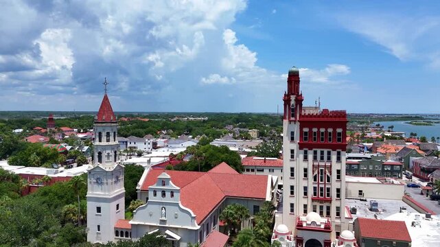 Drone shot of the Cathedral Basilica of St. Augustine