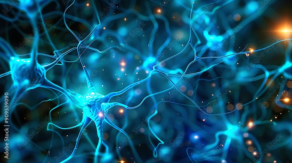 Poster neural network - 3d rendering