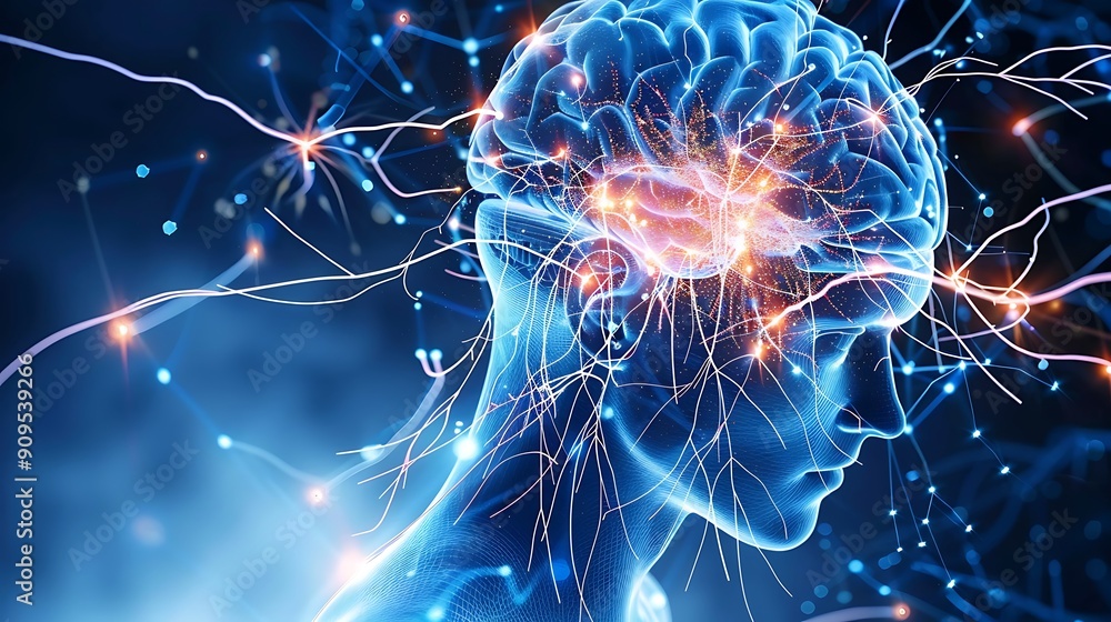 Poster human brain anatomy, neural network, cognitive function