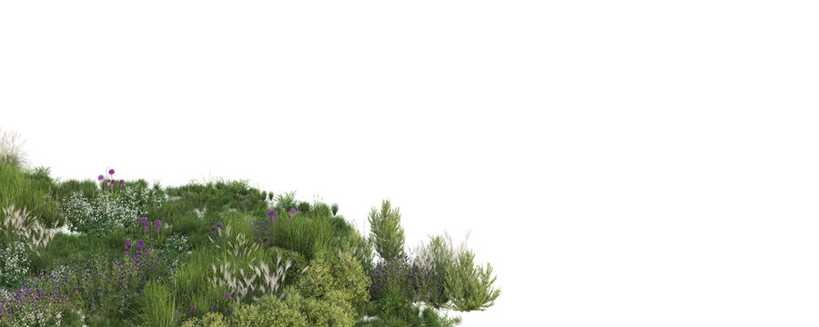 Trees, flowers, grass, low bushes rendered with edsmax vray 6