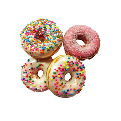 Sugary Donuts Isolated On A White Background