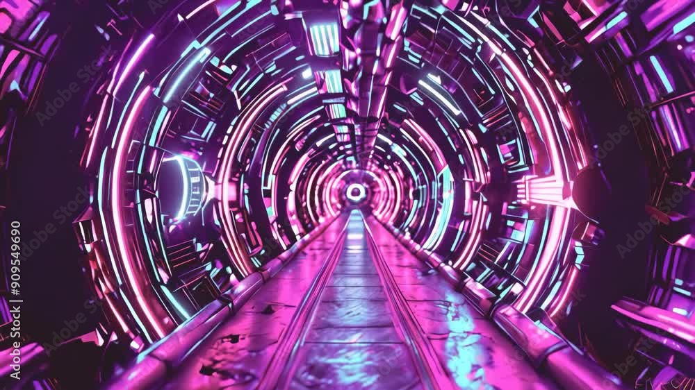 Poster neon tunnel