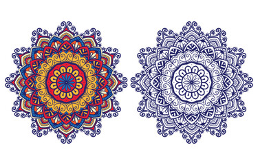 Ethnic decorative element Mandala for coloring page