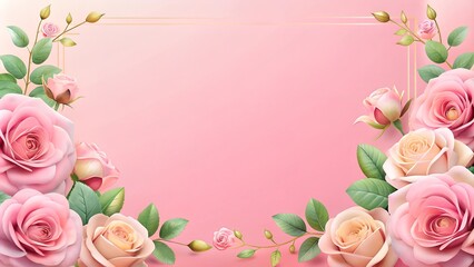 pink roses border