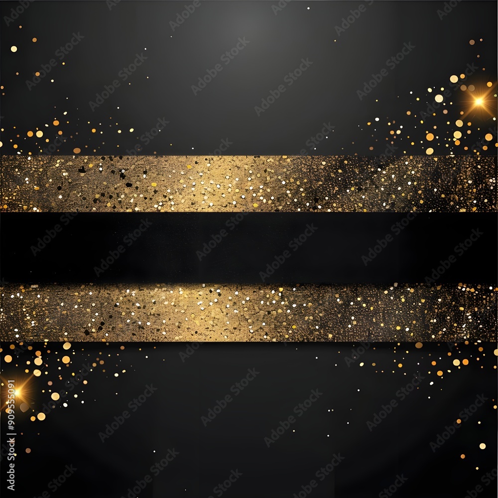 Aufkleber horizontal layers of fine gold glitter creating a textured, sparkling effect on a dark background.