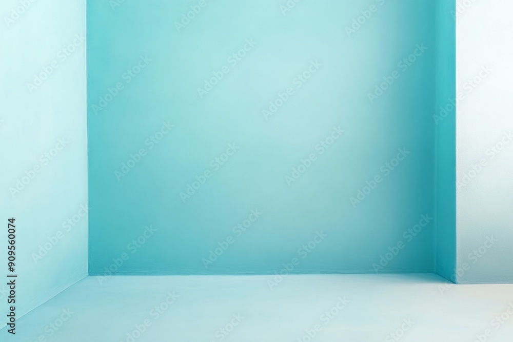 Poster empty vibrant pastel blue surface with neon glowing line - ethereal and serene branding mockup in co