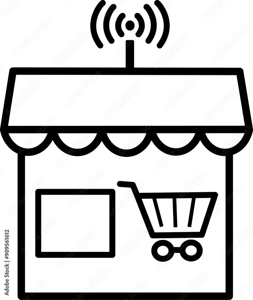 Poster online shop icon vector. replaceable vector design.