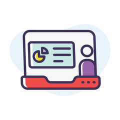 Online workshop vector icon