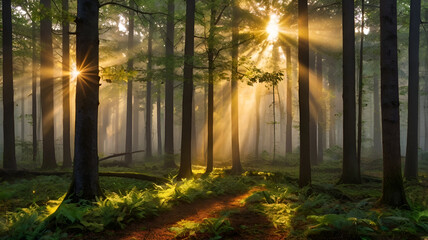 sunrise in the forest