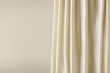 Classic ivory silk curtain with a smooth refined texture, AI Generated