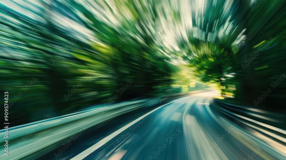 Poster blurred motion background symbolizing speed and progress.