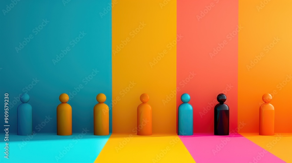 Poster visual representation of standing out with bold colors.