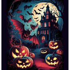 Fototapeta premium Happy. Halloween, Poster, Banner, Halloween Day, and. Pumpkin Day.