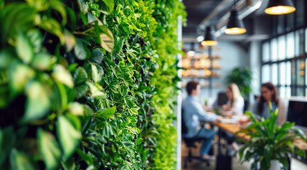 Environment concept. Green office space, refreshing and inspiring work environment