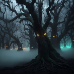 Naklejka premium night in the forest