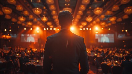 A philanthropist being honored at a charity gala, self-worth and respect