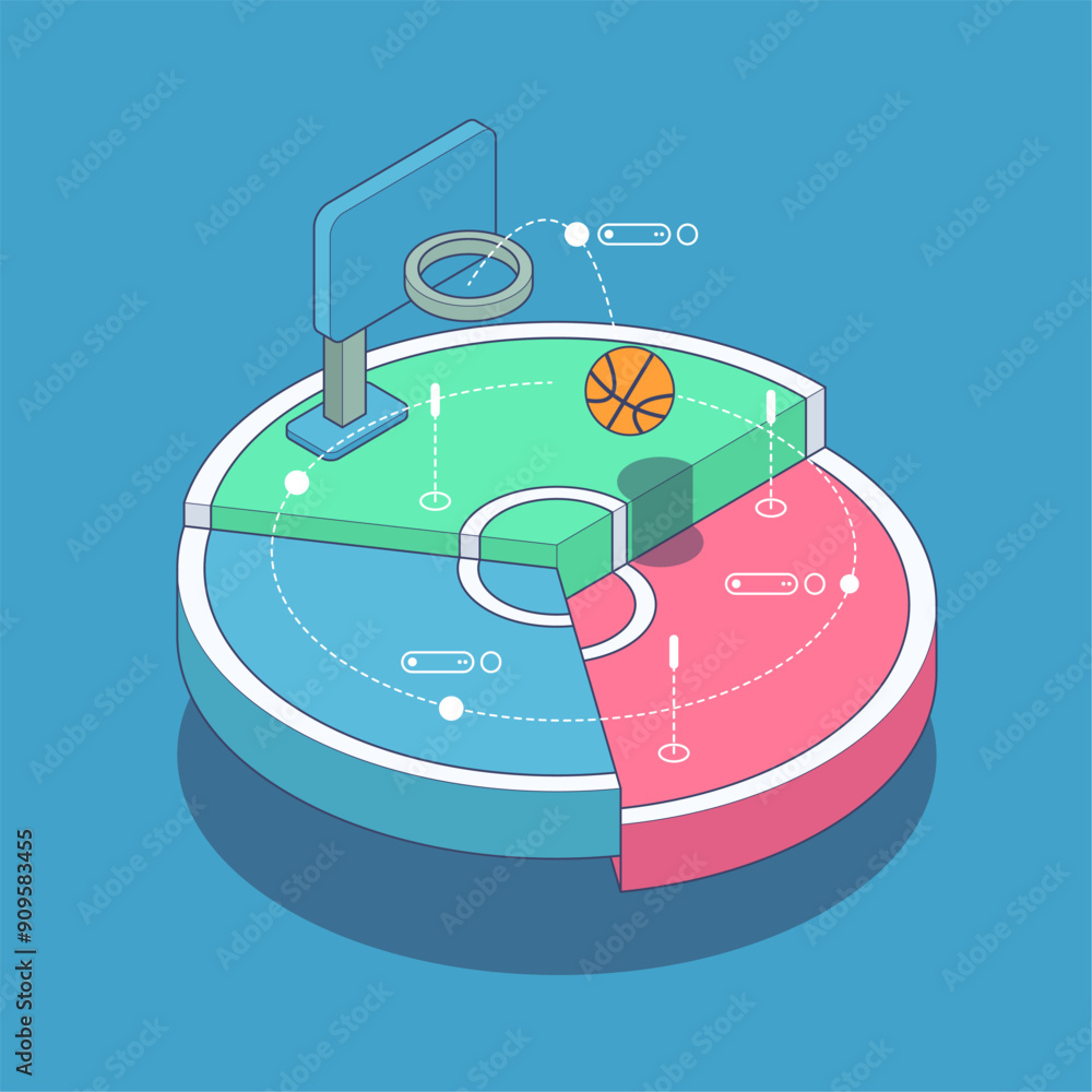 Poster Web page template Software development. Vector illustration with laptop and program code on screen. Concept of Information technologies and computer engineering. Isometric illustration.