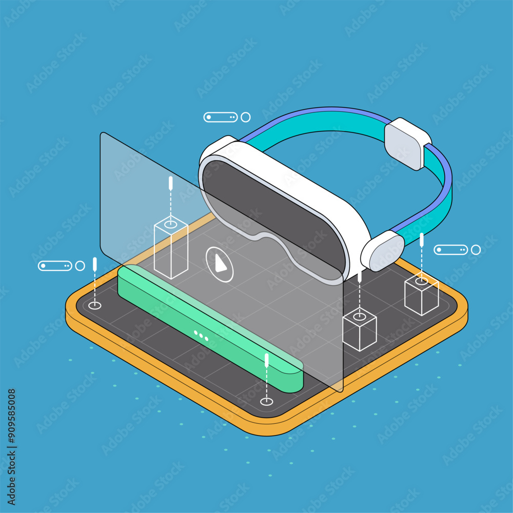 Poster Web page template Software development. Vector illustration with laptop and program code on screen. Concept of Information technologies and computer engineering. Isometric illustration.