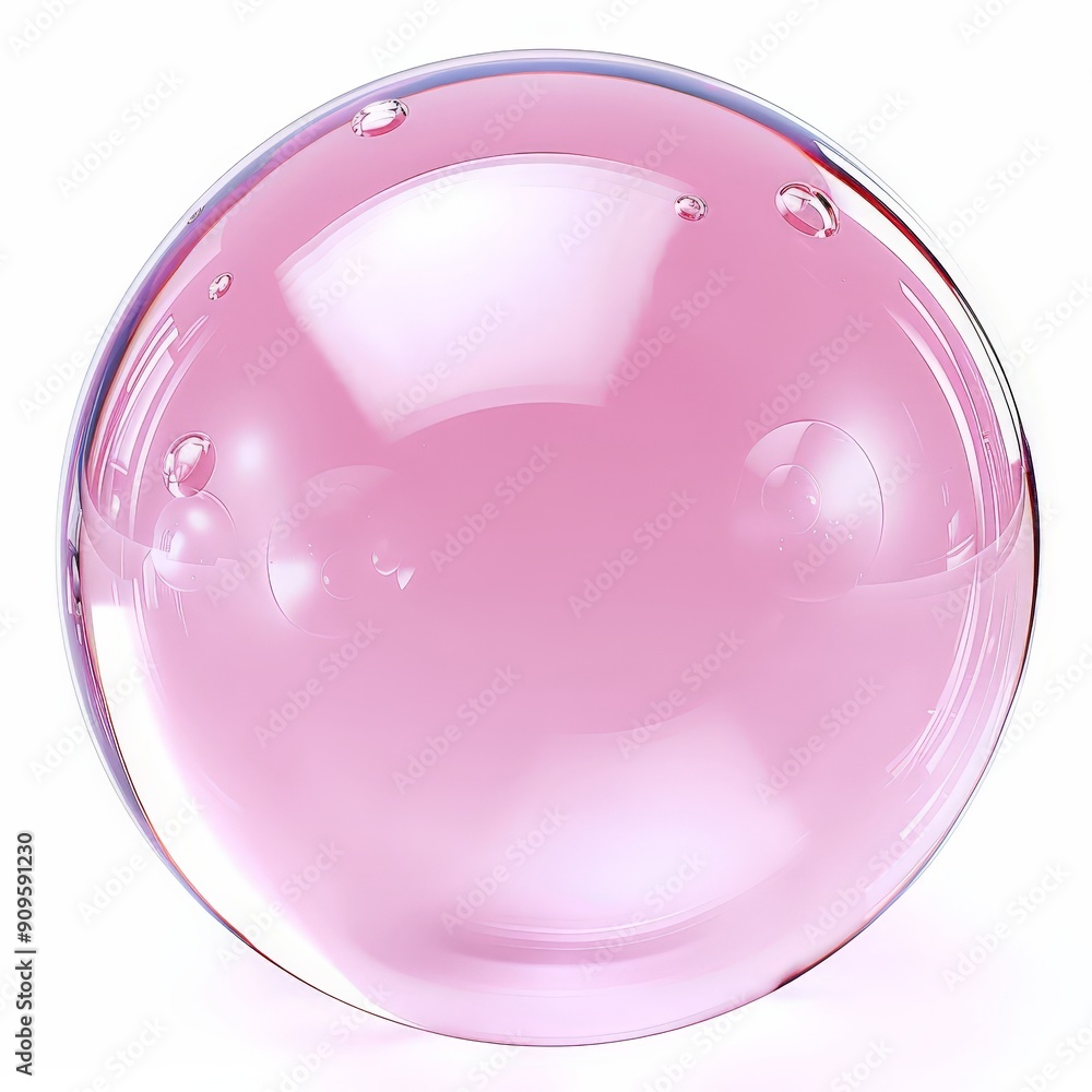 Poster this high-resolution (4k) image showcases a pink bubble with exceptional transparency and sharp focu
