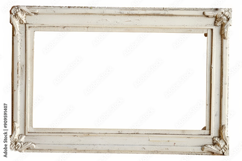 Poster with exceptional sharpness and 4k uhd resolution, this isolated image of an old photo frame texture 