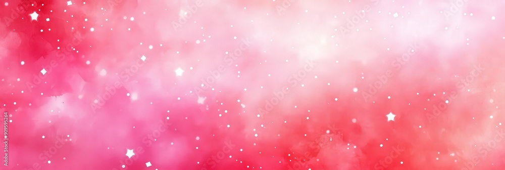 Sticker abstract pink galaxy with white stars