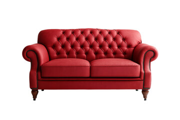 Red Leather Chesterfield Sofa
