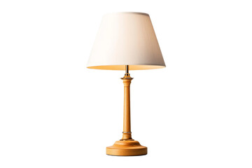 Wooden Table Lamp with White Lampshade