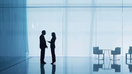 Obraz premium A sales executive making a persuasive sales pitch to a client in a corporate boardroom setting.