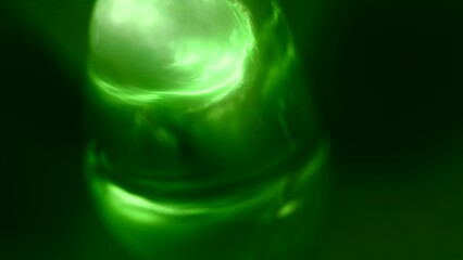 Macro close up of floating fluid transparent iridescent bubble. abstract 3D illustration background for science and sustainable energy. Selective Focus liquid biology and genetics wallpaper backdrop.