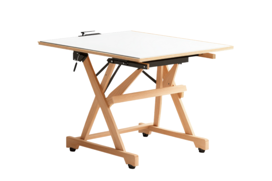 Wooden Drafting Table with Adjustable Height
