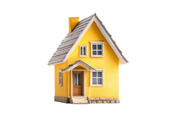 Yellow House Model Isolated