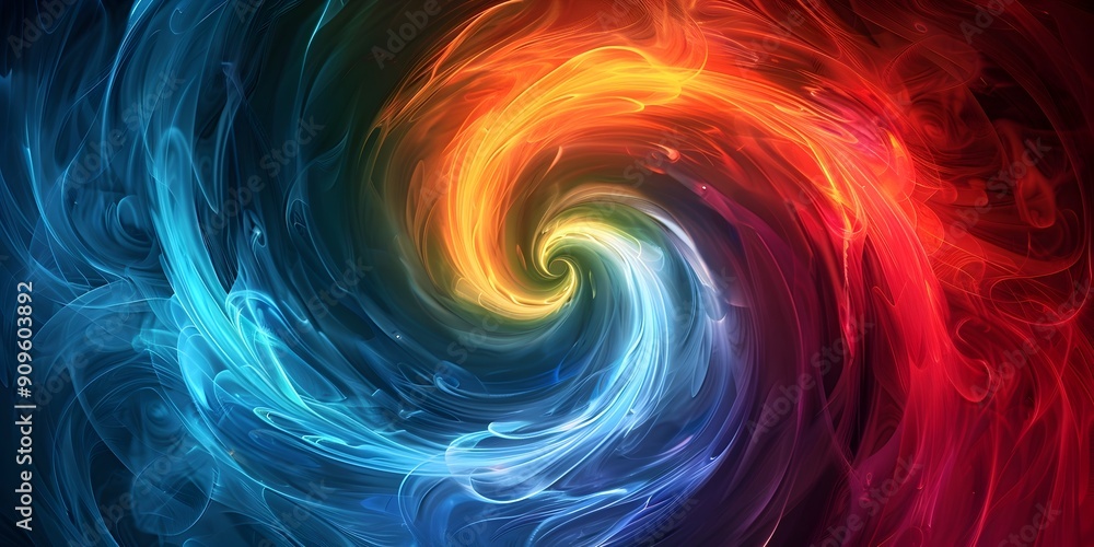 Aufkleber captivating colorful energy vortex with swirling spirals of blue red and green creating a lively and
