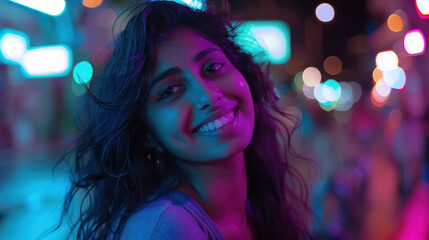 young beautiful indian woman smiling