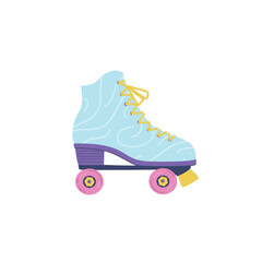 Retro roller skate. Extreme disco party. Trendy sports leisure from the 70s, 80s and 90s