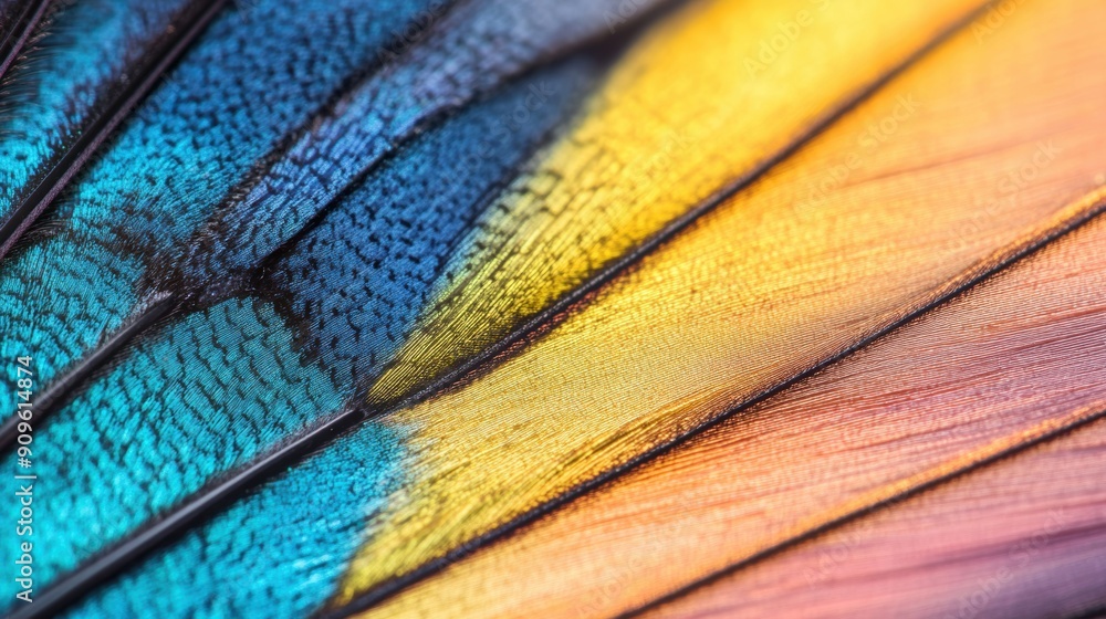 Poster a stunning display of vibrant colors and intricate textures found in a close up of a peacock feather