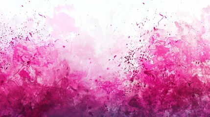 Obraz premium Vibrant magenta watercolor splash with gradient hues blending seamlessly, creating a rich and artistic background. 